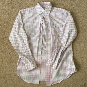 Men’s red white and blue vineyard vines button up
